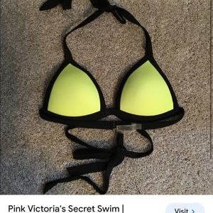 Neon Yellow and Black Bikini Top